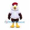 Eagle Mascot Costume with White Baseball Shirt and Red Cap