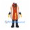 Hot Dog Mascot Costume with Sunglasses and Baseball Uniform