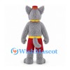 Wolf Mascot Costume in Gray with White Shirt and Red Shorts