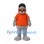 Cat Mascot Costume in Gray with Orange Shirt and Sunglasses