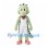 Dinosaur Mascot Costume in Pale Green with White Basketball Uniform