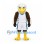Eagle Mascot Costume with White Basketball Uniform and Blue Trim