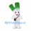 Leek Mascot Costume in White and Green with Shoulder Bag
