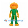 Lion Mascot Costume with Orange Sun Mane and Green Sports Uniform