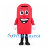 Mailbox Mascot Costume in Red with Large Smiling Face