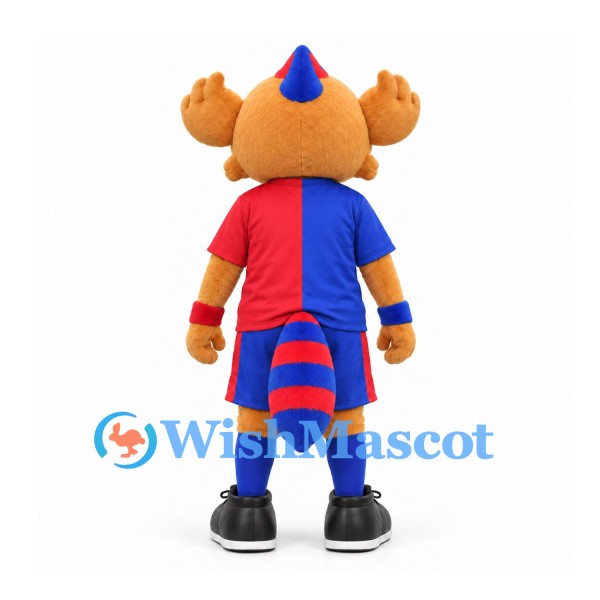 Monkey Mascot Costume with Red Blue Sports Outfit and Eye Mask