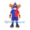 Monkey Mascot Costume with Red Blue Sports Outfit and Eye Mask