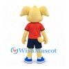 Rabbit Mascot Costume in Yellow with Orange Sports Shirt