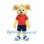 Rabbit Mascot Costume in Yellow with Orange Sports Shirt