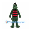 Dragon Mascot Costume in Dark Green with Red Black Striped Belly