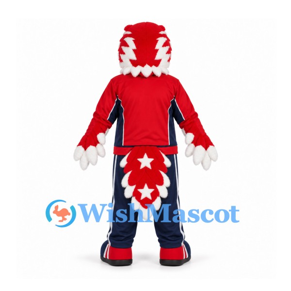 Eagle Mascot Costume in Red with Red Navy Tracksuit