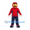 Eagle Mascot Costume in Red with Red Navy Tracksuit