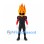 Flame Mascot Costume with Orange Head and Black Sports Uniform