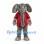 Elephant Mascot Costume in Gray with Burgundy Sports Shirt