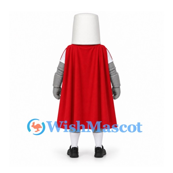 Knight Mascot Costume with White Helmet and Red Cross