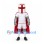 Knight Mascot Costume with White Helmet and Red Cross