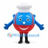 Robot Mascot Costume with Blue Face and Red Round Body