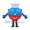 Robot Mascot Costume with Blue Face and Red Round Body
