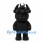 Monster Mascot Costume in Black with Multiple Curled Horns