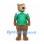 Bear Mascot Costume with Green Sports Jersey and Swirled Belly