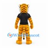 Tiger Mascot Costume with Yellow Stripes and Black Shirt