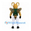 Wasp Mascot Costume with Muscular Gold Body and Green Football Shirt