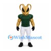 Wasp Mascot Costume with Muscular Gold Body and Green Football Shirt