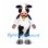 Cow Mascot Costume in Black and White with Pink Collar and Flower