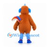 Bird Mascot Costume with Orange Fur and Long Gray Beak