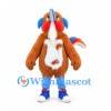 Bird Mascot Costume with Orange Fur and Long Gray Beak