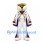 Tiger King Mascot Costume with White Gold Robe and Purple Cape