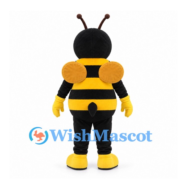 Bee Mascot Costume with Black Yellow Stripes and Orange Wings