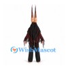 Monster Mascot Costume with Long Horns and Shaggy Black Robe