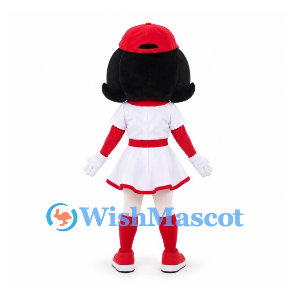 Girl Mascot Costume in Red and White Baseball Dress