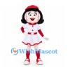 Girl Mascot Costume in Red and White Baseball Dress