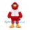 Bird Mascot Costume in Red with White Baseball Jersey