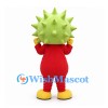 Sun Mascot Costume with Green Spiked Head and Red Body