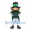 Leprechaun Mascot Costume in Green Cape and Black Top Hat