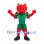 Dragon Mascot Costume in Red with Green Sports Uniform