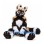 Cat Mascot Costume in Black Tan and White with Long Ringed Tail