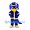 Triceratops Mascot Costume in Blue and Yellow with White Trim Winter Outfit