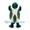 Dragon Mascot Costume in Dark Green with Cream Trousers and Wings