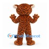 Tiger Mascot Costume in Orange and Black with Round Paws