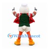 Duck Mascot Costume in Plaid Jacket and Dark Green Shirt
