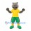 Hippo Mascot Costume in Yellow and Green Sports Uniform