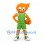 Cat Mascot Costume in Orange with Green Basketball Uniform