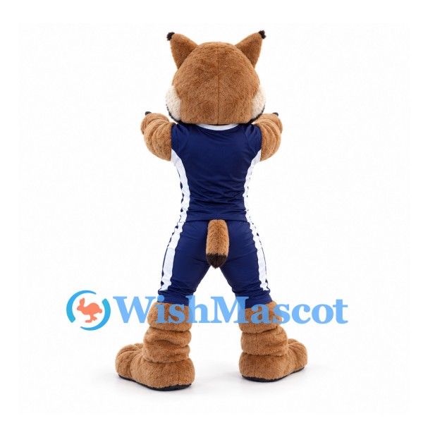 Cougar Mascot Costume in Navy Sports Uniform