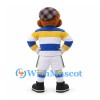 Man Mascot Costume in Yellow and Blue Striped Sports Shirt