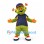 Monster Mascot Costume in Green with Navy Cap and Shirt