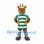 Deer Mascot Costume in Green and White Striped Sports Uniform